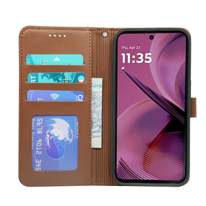 เคสโทรศัพท์แบบแม่เหล็กสำหรับ Motorola Edge 50 Fusion G52J <span class=keywords><strong>5G</strong></span> II G53Y G53J G53S G84 E14 G04s G24 พร้อมช่องใส่บัตรและขาตั้ง - Product Image 3