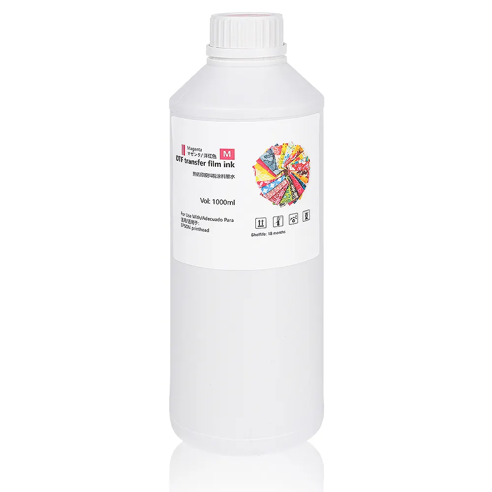 Winnerjet 1000ml 흰색 Cmyk 전송 DTF 잉크 제조업체 엡손 L805 I3200 L1800 Xp600 프린터 인쇄 티셔츠에