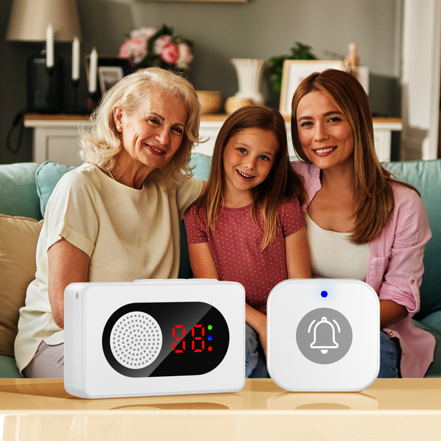 Caregiver Pager Elderly Alert Call Button Seniors Patient Call Bell Wireless Emergency Button System Adult Monitors at Home