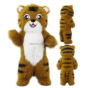 Funtoys quantité minimale de commande 1 pièce 2M/2.6M personnalisé en peluche personnage Animal longue fourrure tigre personnage mascotte gonflable tigre mascotte Costume - Product Image 3