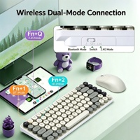Kombo Keyboard dan Mouse Nirkabel 2.4G Dual Mode 85 Tombol, Kompatibel dengan PC, Mac, dan Android
