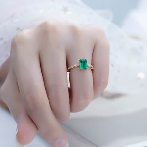 แหวนมรกต Messi Jewelry รุ่น MSR-551 แหวนผู้หญิงประดับมอสซาไนต์ ทองคำ 18k สีเหลืองทอง ขายส่ง - Product Image 6