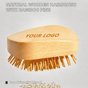 Spazzola per Capelli Artigianale in Legno Naturale con Perni in Bambù per Massaggio del Cuoio Capelluto e Districante per Tutti i Tipi di Capelli, Pettine Comune per Uso Domestico - Product Image 2
