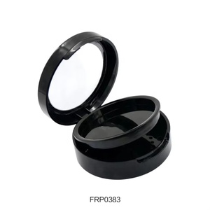 Envases Redondos para Rubor en Crema Dorado con Estuche Transparente para Polvo Compacto, Envase para Suero, Caja para Polvos - Product Image 1