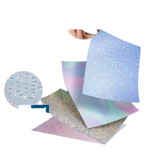 Película de Laminación Transparente Holográfica Estrella para Hojas A4, Película de Laminación en Frío con Adhesivo Acrílico, Impermeable, para Cartón - Product Image 1
