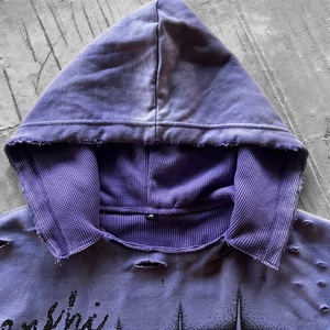 Sudadera con Capucha Oversize de Algodón Waffle de 500 g/m² para Hombre, Estilo Boxy, con Lavado Ácido, Estampado de Logotipo Personalizado y Efecto Desgastado - Product Image 4