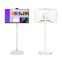 Monitor Inteligente de 23.8, 27 y 32 Pulgadas con Ruedas, CPU Android de 8 Núcleos, Control Remoto, Pantalla Táctil con Cámara, TV Portátil