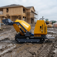 Mini-dumper chenillé diesel avec bétonnière de 300 L - Tout-terrain