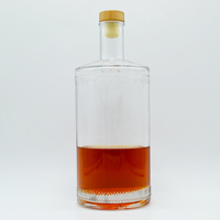 Botellas de ron de brandy transparente de gama alta 500ml 700ml 750ml Fabricante de botellas de vidrio de licor