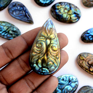 925 <b>Sterling</b> <b>Silver</b> Pendants <b>Bracelets</b> Handmade Labradorite Carved Stone Rings for <b>Men</b> Gemstone Stick Beads Loose Beads Jewelry - Product Image 2