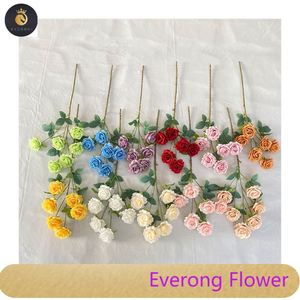 Seis <span class=keywords><strong>rosas</strong></span> <span class=keywords><strong>dulces</strong></span> decoración larga mariage flores artificiales decorativas - Product Image 5
