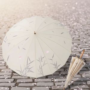 Straight Pole <b>Umbrella</b> with 16 Ribs for Enhanced Wind Resistance and Reinforced Shading Function - Product Image 4