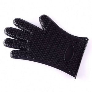 Heat Resistant Gloves BBQ Kitchen <b>Silicone</b> Oven Mitts <b>Waterproof</b> Non-Slip Potholder for Barbecue Cooking - Product Image 4