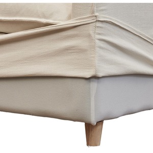 Sillón Francés de Estilo Japonés Wabi Sabi, Sofá de Lino Blanco Puro, Silla Nórdica para Sala de Estar, 78x76x95cm - Product Image 5