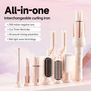All In One Interchangeable Curling Iron With Negative Ion And Red Light Wave Technology For Women - Product Image 1