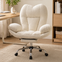 Chaise de bureau exécutive à accoudoirs réversibles croisés, avec support lombaire en boucle, pour bureau à domicile et travail sur ordinateur