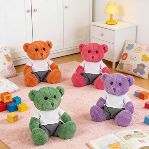 Orsetto di peluche super morbido ODM all'ingrosso con stampa logo personalizzata e maglietta, giocattolo con stampa a trasferimento termico - Product Image 1