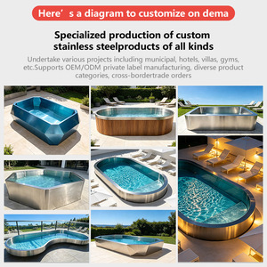 Piscina Comercial Prefabricada <span class=keywords><strong>de</strong></span> Acero Inoxidable <span class=keywords><strong>de</strong></span> Gran Tamaño, Fácil <span class=keywords><strong>Instalación</strong></span>, Sobre el Nivel del Suelo - Product Image 2