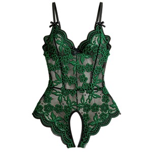 Lencería Íntima de Nailon con Encaje Transparente, Body con Abertura en la Entrepierna, Sexy, Venta al Por Mayor Transfronteriza ODM - Product Image 5