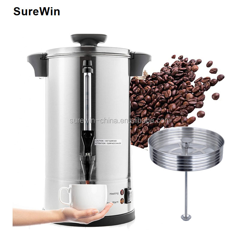 Commercial Grade 40-Cup Stainless Steel Percolator Coffee Maker for  Catering - Durable Hot Water Urn with Safety Features