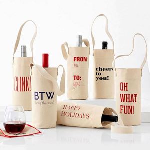 Bolsa de Lona Resistente para Botellas de Vino, Porta Botellas de Vino de Lona Lisa con Logotipo Personalizado - Product Image 1