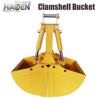 Bucket Clamshell Haoen SK210 Mini Excavator dengan Gigi, Material Q355B/NM500, Bukaan Rahang Maksimum 1800mm untuk Excavator 20 Ton