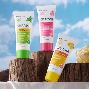 <span class=keywords><strong>Limpiador</strong></span> Facial KORMESIC de 60g, Marca Blanca Personalizable OEM, con Té Verde, Anti-Acné, Rosa, Limón Calmante y Blanqueador - Product Image 1