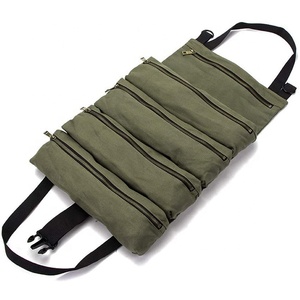 Bolsa de almacenamiento para herramientas de coche, <span class=keywords><strong>Kit</strong></span> de primeros auxilios multiusos con cremallera, llave colgante, destornillador, enchufe, portador de calibre de neumáticos - Product Image 5