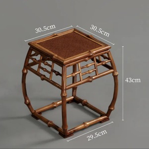 Taburete de bambú, un nuevo taburete de estilo chino para sala de té/patio, taburete cuadrado pequeño de bambú, soporte para orquídeas/base para bonsái. - Product Image 4