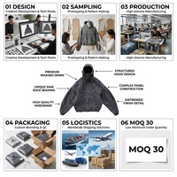 Veste technique Cyberpunk personnalisée, imperméable, en nylon Ripstop, poches modulaires détachables, boucle magnétique YKK