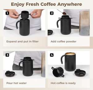 <span class=keywords><strong>Cafetière</strong></span> de camping, <span class=keywords><strong>cafetière</strong></span> à filtre, ensemble de <span class=keywords><strong>cafetière</strong></span> de camping, comprend un filtre et une cuillère, kit de café portable pour le camping - Product Image 2