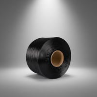 Fil de nylon 66 noir recyclé haute ténacité teint en masse 150d/36f pour tissu de cordon de pneu