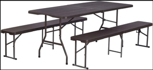 Bancos Plegables de Plástico HDPE Negros de 6 pies (180 cm) para Bodas, Venta al Por Mayor Directo de Fábrica - Product Image 5