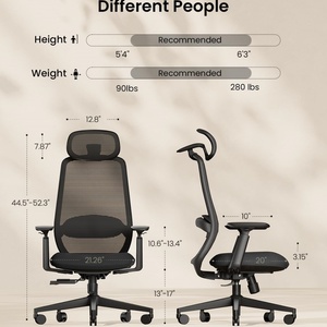 Ergonomic Ghế văn phòng cao trở lại lưới ghế máy tính với thắt lưng hỗ trợ 3D có thể điều chỉnh tựa đầu & trượt ghế cho 8 + giờ - Product Image 2