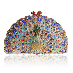 Nouvelle fête mode gland mariage Bling pochette sac à main sac de soirée femmes violet velours argent or bleu OEM Style Snap motif - Product Image 3