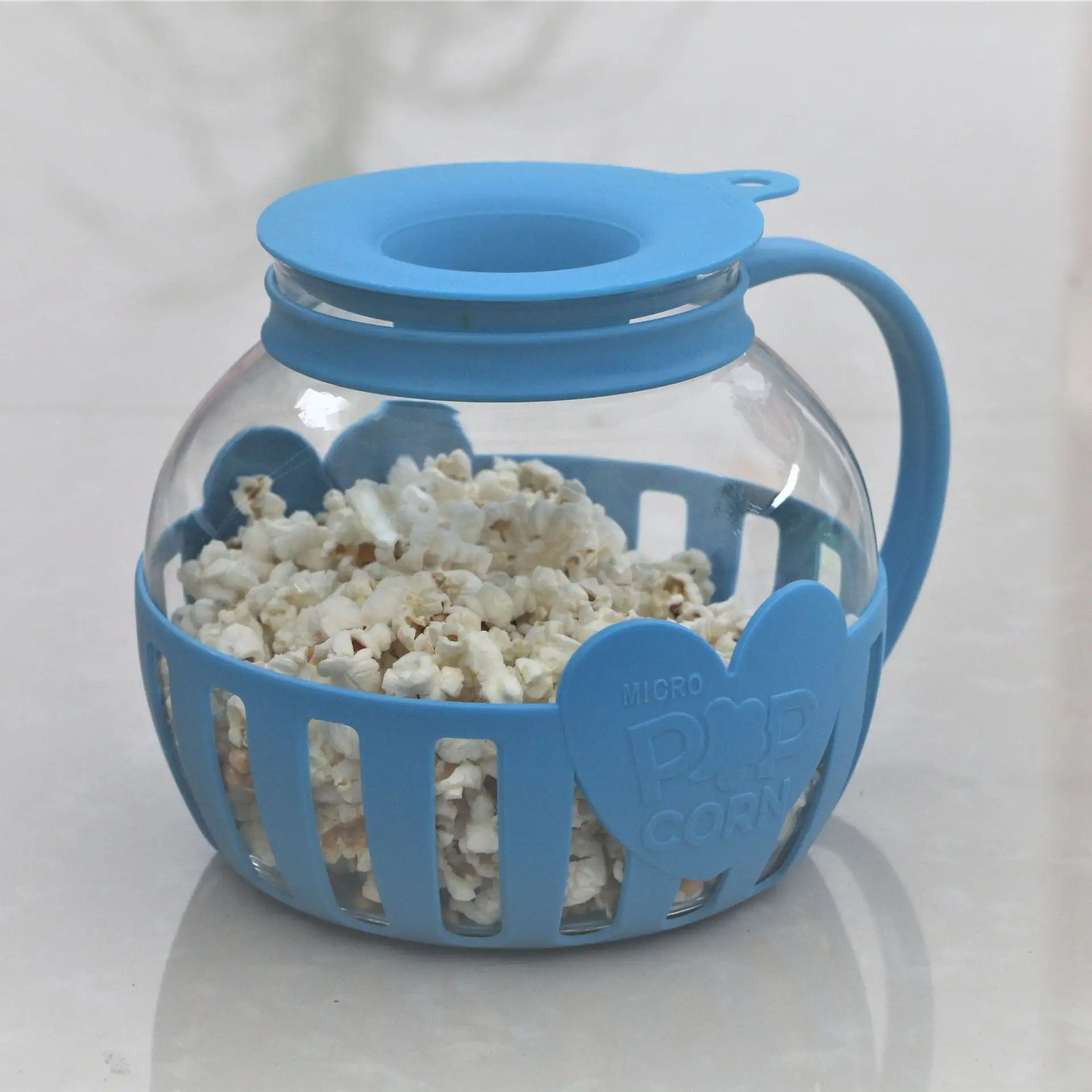 Machine à poivre et à Popcorn avec bol en verre et couvercle en Silicone, 1 pièce, pour micro-ondes