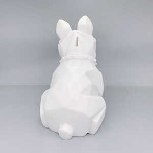 Caja de dinero de embrión <span class=keywords><strong>blanco</strong></span> Bulldog Francés de 28cm al por mayor artesanías de resina de vinilo para niños Diy pintura fluida <span class=keywords><strong>perro</strong></span> decoraciones para el hogar - Product Image 5