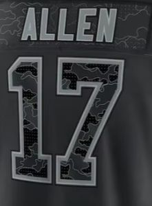 ステッチ入りアメリカンフットボールジャージ RFLCTV限定 ブラック バッファロー 14 ディグス 17 アレン 27 ホワイト 40 ミラー 58 ミラノ - Product Image 3