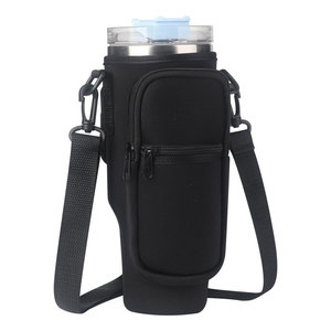 Cup chai nước 40 ounce Neoprene Tumbler dây kéo PURSE <span class=keywords><strong>Pouch</strong></span> túi với túi phía trước chai Nước Chủ Túi với dây đeo - Product Image 3
