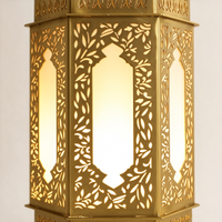 Lampe suspendue traditionnelle marocaine en fer forgé, design personnalisé, blanc chaud et or, pour la maison ou la mosquée, fabrication chinoise.