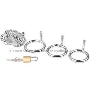 Serrure de chasteté en métal pour jouet sexuel adulte en acier inoxydable pour hommes Serrure de pénis avec conception de <span class=keywords><strong>cage</strong></span> à oiseaux - Product Image 1
