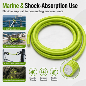 7mm Bungee Cord For Tent Pole Green Uv Resistant 200meters/Roll Weather Resistant Polyester Elastic Bungee Cord - Product Image 4