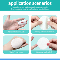 N-stock Wholesale Pad Premium Strong Absorbent 100% Pure Cotton 5.8cm Diameter Cotton Remover Pads for Face Makeup Tools