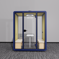 Cabine de réunion insonorisée, salle insonorisée mobile silencieuse, pod de bureau modulaire sur mesure, salle insonorisée amovible pour 2 personnes