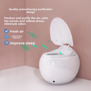 WC a pavimento bianco a forma di U, design moderno minimalista, con scarico a sifone, completamente automatico e telecomandato, Smart Toilet - Product Image 4