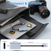 Pembaca kartu eksternal USB C 3.0 5Gbps, pembaca kartu eksternal Logo kustom aluminium Aloi untuk SD TF 4.0 3.0 Transfer nyaman
