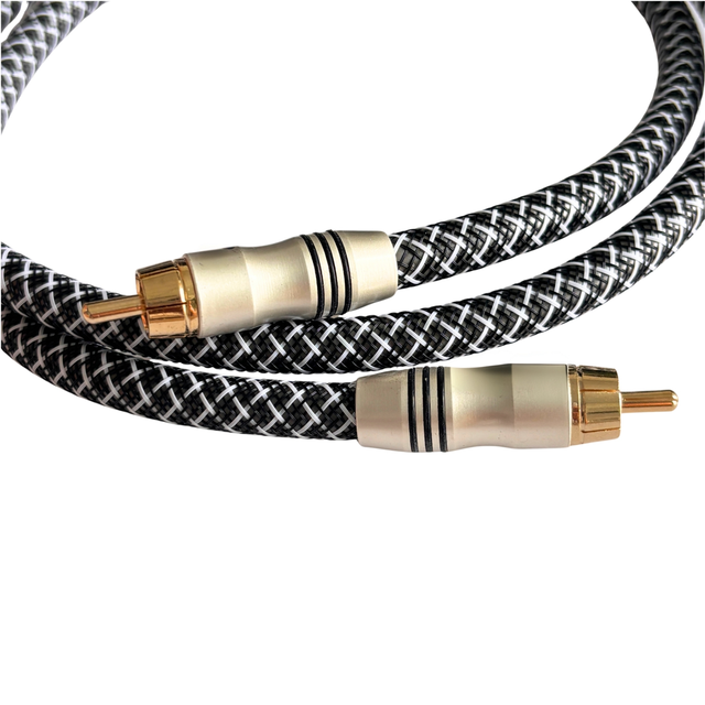 HiFi Braided RCA Audio Cable Male to Male Gold Plated Stereo Interconnect Cord for Turntable Amplifier Speakers