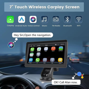 Lecteur multimédia portable pour voiture Podofo 7 pouces avec écran tactile, CarPlay sans fil, Android Auto, FM, BT, TF/USB/AUX, autoradio, émetteur FM - Product Image 2