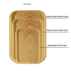 Bandeja Rectangular Grande de Grado Comercial con Diseño de Madera, Bandeja de PP de Grado Alimenticio para Servir Postres en Cafeterías y Té de la Tarde - Product Image 5