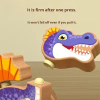 YD TOYS Rompecabezas Magnético de Madera Hecho a Mano para Niños, Dinosaurio Jurásico, Bloques de Construcción 3D Cortados con Láser, 50 Piezas, Coordinación Mano-Ojo